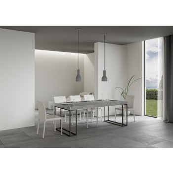 Epoca Konsolentisch mit Anthrazit-Gestell - Ausziehbarer Konsolentisch 90x40/196 cm Epoca Small Premium Natureiche mit Anthrazit-Gestell