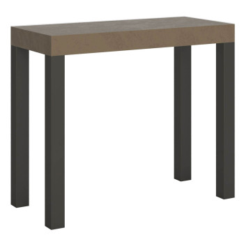 Everyday Konsolentisch mit anthrazitfarbenen Beinen - Everyday Kleiner ausziehbarer Konsolentisch 90x40/196 cm mit weißer Esche und anthrazitfarbenen Beinen