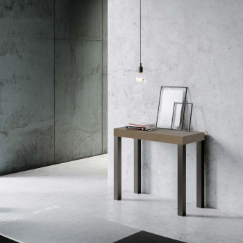 Everyday Konsolentisch mit anthrazitfarbenen Beinen - 90x40/300 cm Everyday ausziehbarer Konsolentisch mit weißem Eschenholz und anthrazitfarbenen Beinen