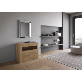 Evolve Konsolentisch mit unterer Bank - Ausziehbarer Konsolentisch 90x42/302 cm Evolve Esche weiß mit Innenverlängerungen und unterer Bank