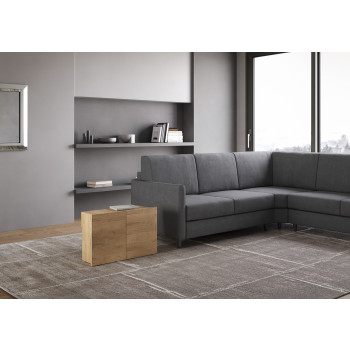 Evolve Konsolentisch mit unterer Bank - Ausziehbarer Konsolentisch 90x42/302 cm Evolve Esche weiß mit Innenverlängerungen und unterer Bank