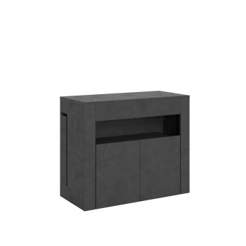 Evolve Konsolentisch mit unterer Bank - Ausziehbarer Konsolentisch 90x42/302 cm Evolve Esche weiß mit Innenverlängerungen und unterer Bank