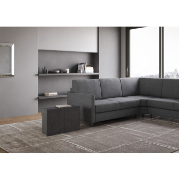 Evolve Konsolentisch mit unterer Bank - Ausziehbarer Konsolentisch 90x42/302 cm Evolve Esche weiß mit Innenverlängerungen und unterer Bank