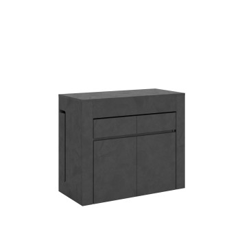 Evolve Konsolentisch mit unterer und oberer Bank - Ausziehbarer Konsolentisch 90x42/302 cm Evolve Esche weiß mit Innenverlängerungen mit unterer und oberer Bank