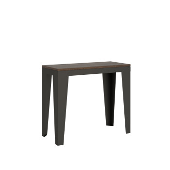 Flame Evolution Konsolentisch mit anthrazitfarbenen Beinen und Rahmen - Flame Evolution ausziehbarer Konsolentisch 90x40/300 cm mit weißem Eschen-Finish und anthrazitfarbenen Beinen und Rahmen