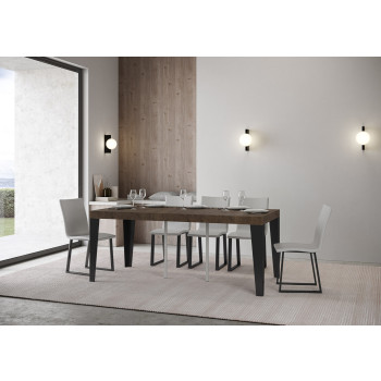 Flame Konsolentisch mit anthrazitfarbenen Beinen - Ausziehbarer Konsolentisch 90x40/196 cm Flame Small Premium Natureiche mit anthrazitfarbenen Beinen