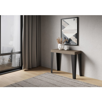 Flame Konsolentisch mit anthrazitfarbenen Beinen - Ausziehbarer Konsolentisch 90x40/196 cm Flame Small Premium Natureiche mit anthrazitfarbenen Beinen