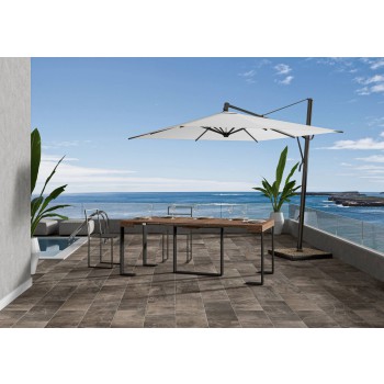 Futura Konsolentisch mit anthrazitfarbenem Gestell - Ausziehbarer Konsolentisch 90x40/190 cm Futura Small gebeizte Tanne mit anthrazitfarbenem Gestell