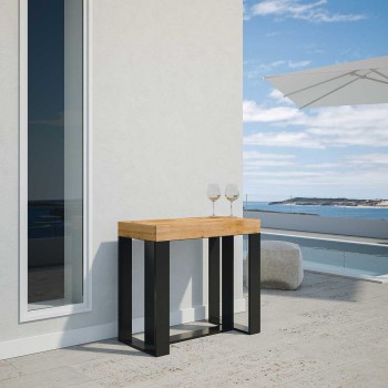 Futura Konsolentisch mit anthrazitfarbenem Gestell - Ausziehbarer Konsolentisch 90x40/196 cm Futura Small Premium Natureiche mit anthrazitfarbenem Gestell