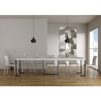 Futura Konsolentisch mit anthrazitfarbenem Gestell - Ausziehbarer Konsolentisch 90x40/300 cm Futura Premium Natureiche mit anthrazitfarbenem Gestell