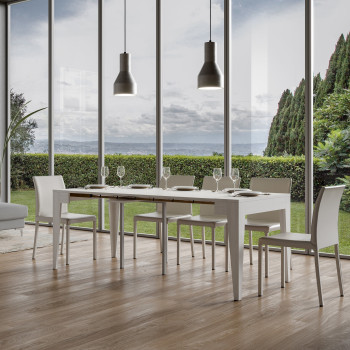 Isotta Konsolentisch - Ausziehbarer Konsolentisch 90x42/302 cm Isotta Weiße Esche