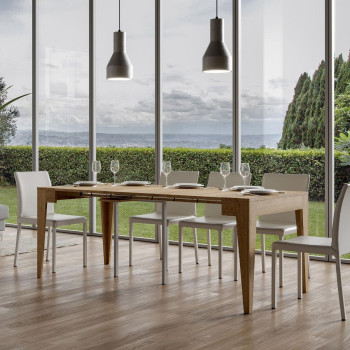 Isotta Konsolentisch - Ausziehbarer Konsolentisch 90x42/302 cm Isotta Weiße Esche