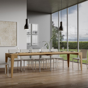 Isotta Konsolentisch - Ausziehbarer Konsolentisch 90x42/302 cm Isotta Weiße Esche