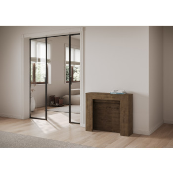 Kiba Konsolentisch - Kiba ausziehbarer Konsolentisch 90x25/211 cm Esche weiß mit Innenverlängerungen