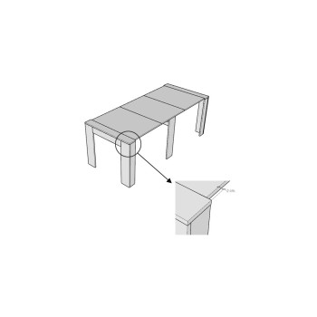 Kiba Konsolentisch - Kiba ausziehbarer Konsolentisch 90x25/211 cm Esche weiß mit Innenverlängerungen