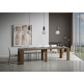 Modem Konsole - Ausziehbare Konsole 90x42/302 cm Modem Weiße Esche