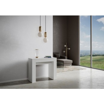 Modem Konsole - Ausziehbare Konsole 90x42/302 cm Modem Weiße Esche