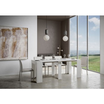 Modem Konsole - Ausziehbare Konsole 90x42/302 cm Modem Weiße Esche