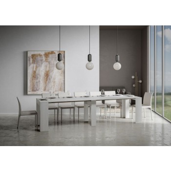 Modem Konsole - Ausziehbare Konsole 90x42/302 cm Modem Weiße Esche