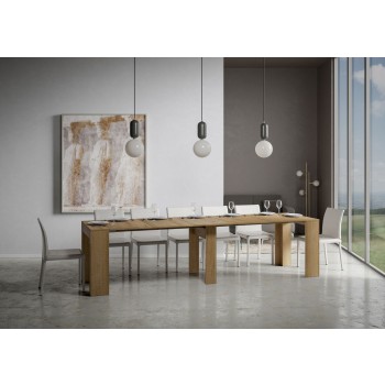 Modem Konsole - Ausziehbare Konsole 90x42/302 cm Modem Weiße Esche