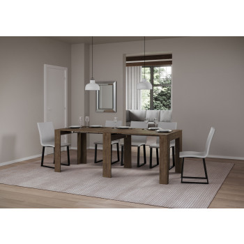 Schmaler Konsolentisch - Ausziehbarer Konsolentisch 90x25/181 cm Schmal Weiße Esche