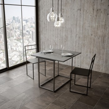 Nordica Libra Konsolentisch mit anthrazitfarbenem Rahmen - 90x45/90 cm Nordica Libra Konsolentisch zum Öffnen mit anthrazitfarbenem Rahmen