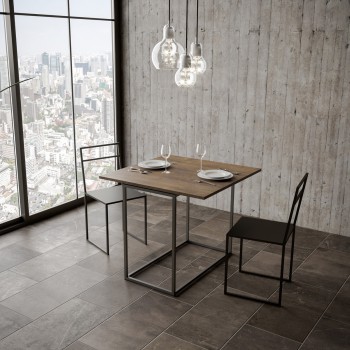 Nordica Libra Konsolentisch mit anthrazitfarbenem Rahmen - 90x45/90 cm Nordica Libra Konsolentisch zum Öffnen mit anthrazitfarbenem Rahmen