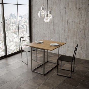 Nordica Libra Konsolentisch mit anthrazitfarbenem Rahmen - 90x45/90 cm Nordica Libra Konsolentisch zum Öffnen mit anthrazitfarbenem Rahmen