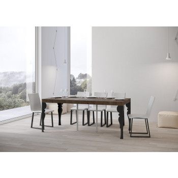 Paxon Premium Konsolentisch mit anthrazitfarbenen Beinen - Ausziehbarer Konsolentisch 90x40/196 cm Paxon Small Premium Weißesche mit anthrazitfarbenen Beinen