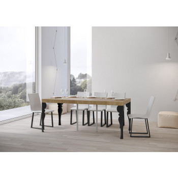 Paxon Premium Konsolentisch mit anthrazitfarbenen Beinen - Ausziehbarer Konsolentisch 90x40/196 cm Paxon Small Premium Weißesche mit anthrazitfarbenen Beinen