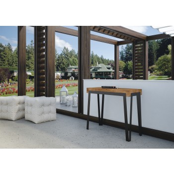 Rio Konsolentisch mit anthrazitfarbenem Gestell - Ausziehbarer Konsolentisch 90x40/196 cm Rio Small Premium Natureiche mit anthrazitfarbenem Gestell