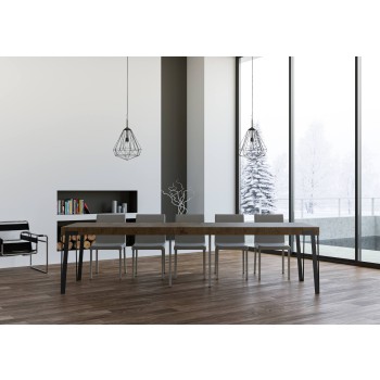 Rio Konsolentisch mit anthrazitfarbenem Gestell - 90x40/300 cm Rio Premium ausziehbarer Konsolentisch in Natureiche mit anthrazitfarbenem Gestell