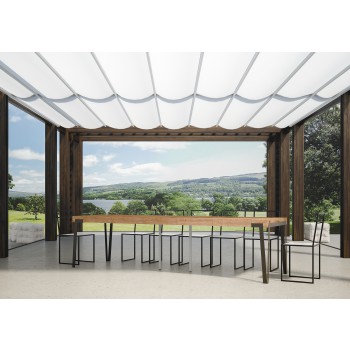 Rio Konsolentisch mit anthrazitfarbenem Gestell - 90x40/300 cm Rio Premium ausziehbarer Konsolentisch in Natureiche mit anthrazitfarbenem Gestell