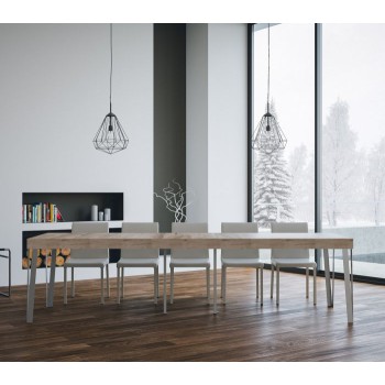 Rio Konsolentisch mit anthrazitfarbenem Gestell - 90x40/300 cm Rio Premium ausziehbarer Konsolentisch in Natureiche mit anthrazitfarbenem Gestell