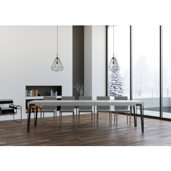 Rio Konsolentisch mit anthrazitfarbenem Gestell - 90x40/300 cm Rio Premium ausziehbarer Konsolentisch in Natureiche mit anthrazitfarbenem Gestell