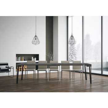 Rio Konsolentisch mit anthrazitfarbenem Gestell - 90x40/300 cm Rio ausziehbarer Konsolentisch aus Natureiche mit anthrazitfarbenem Gestell