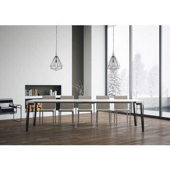 Rio Konsolentisch mit anthrazitfarbenem Gestell - 90x40/300 cm Rio ausziehbarer Konsolentisch aus Natureiche mit anthrazitfarbenem Gestell