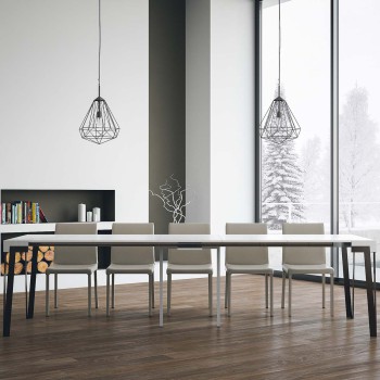 Rio Konsolentisch mit Rostgestell - Ausziehbarer Konsolentisch 90x40/300 cm Rio Eiche Natur mit Rostgestell