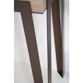 Rio Konsolentisch mit Rostgestell - Ausziehbarer Konsolentisch 90x40/300 cm Rio Eiche Natur mit Rostgestell