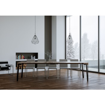 Rio Konsolentisch mit Rostgestell - Ausziehbarer Konsolentisch 90x40/300 cm Rio Eiche Natur mit Rostgestell