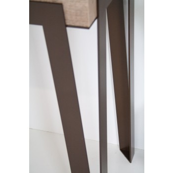 Rio Konsolentisch mit Rostgestell - Ausziehbarer Konsolentisch 90x40/300 cm Rio Eiche Natur mit Rostgestell