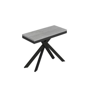 Saki Evolution Konsolentisch mit anthrazitfarbenen Beinen und Rahmen - Saki Small Evolution ausziehbarer Konsolentisch 90x40/196 cm mit weißem Eschenholz und anthrazitfarbenen Beinen