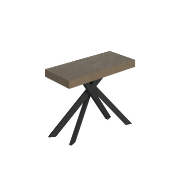 Saki Konsolentisch mit anthrazitfarbenen Beinen - Saki Kleiner ausziehbarer Kaschmir-Konsolentisch 90x40/196 cm mit anthrazitfarbenen Beinen