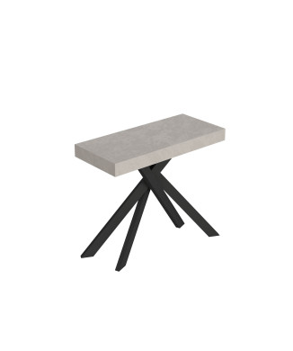 Saki Konsolentisch mit anthrazitfarbenen Beinen - Saki Kleiner ausziehbarer Kaschmir-Konsolentisch 90x40/196 cm mit anthrazitfarbenen Beinen