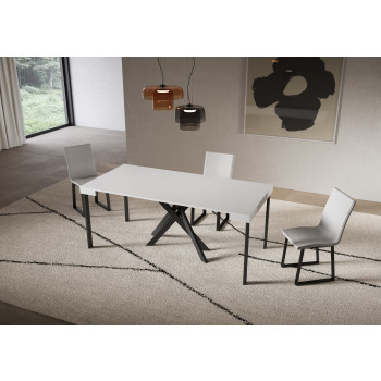 Saki Konsolentisch mit anthrazitfarbenen Beinen - Saki Kaschmir ausziehbarer Konsolentisch 90x40/300 cm mit anthrazitfarbenen Beinen