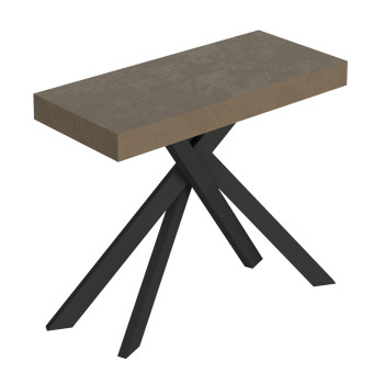 Saki Premium Konsolentisch mit anthrazitfarbenen Beinen - Ausziehbarer Konsolentisch 90x40/196 cm Saki Small Premium Kaschmir mit anthrazitfarbenen Beinen