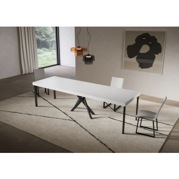 Saki Premium Konsolentisch mit anthrazitfarbenen Beinen - Ausziehbarer Konsolentisch 90x40/300 cm Saki Premium Kaschmir mit anthrazitfarbenen Beinen