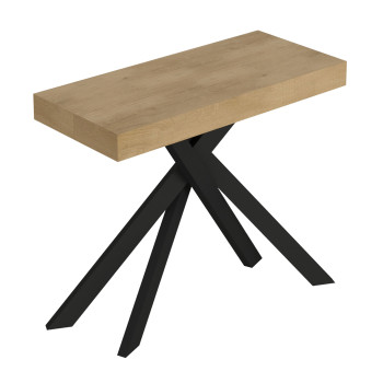 Saki Premium Konsolentisch mit anthrazitfarbenen Beinen - Ausziehbarer Konsolentisch 90x40/300 cm Saki Premium Kaschmir mit anthrazitfarbenen Beinen