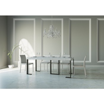 Sintesi Konsolentisch mit anthrazitfarbenem Gestell - Ausziehbarer Konsolentisch 90x40/196 cm Sintesi Small Premium Natureiche mit anthrazitfarbenem Gestell