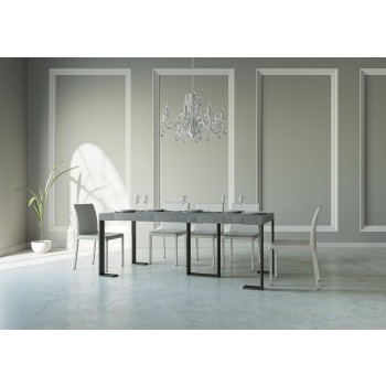 Sintesi Konsolentisch mit anthrazitfarbenem Gestell - Ausziehbarer Konsolentisch 90x40/196 cm Sintesi Small Premium Natureiche mit anthrazitfarbenem Gestell